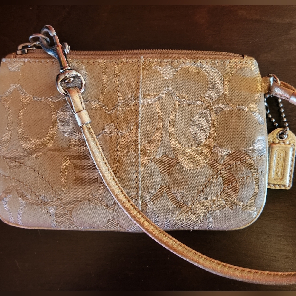 Coach Metallic Gold Wristlet
